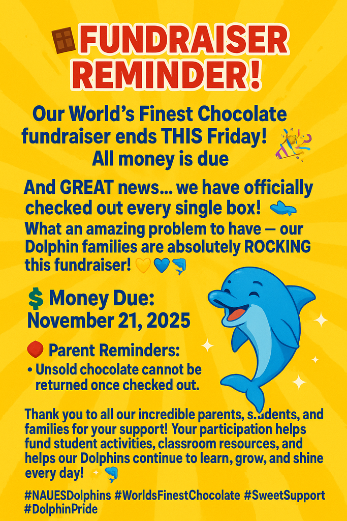 Fundraiser Money Due November 21st