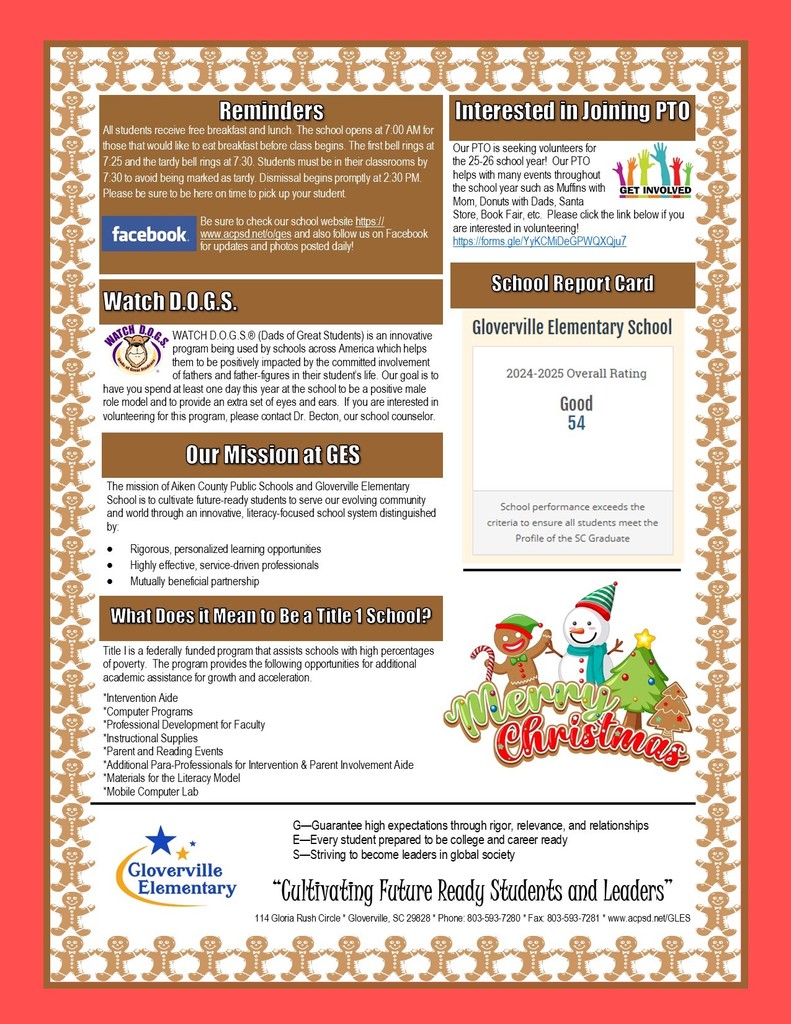 December Newsletter (Back)