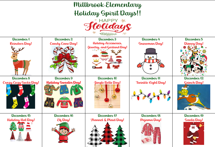 Holiday Spirit Days