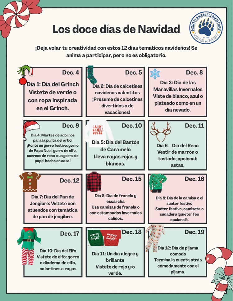 12 days of Christmas Spanish
