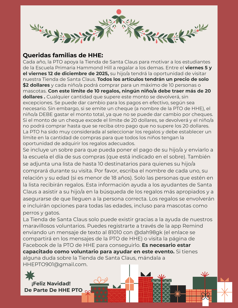 presents and info about santa shop