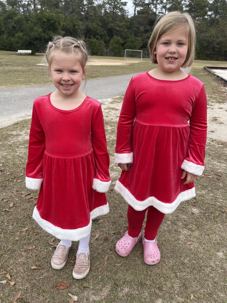 Students wearing red and white