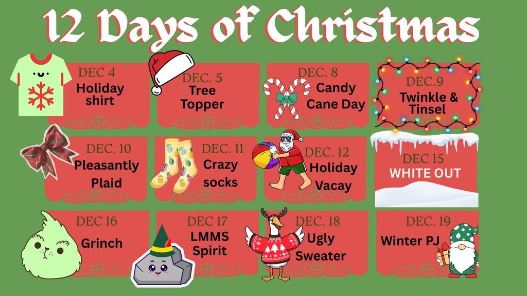 12 days of Christmas.