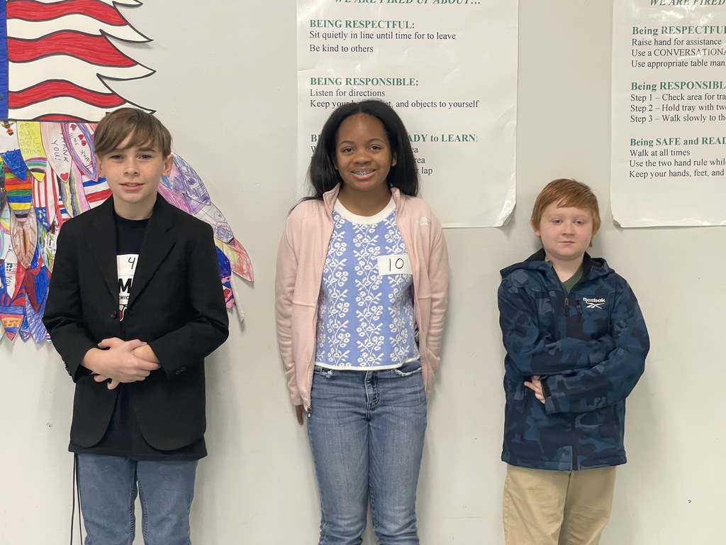 Area 5 Spelling Bee winners.