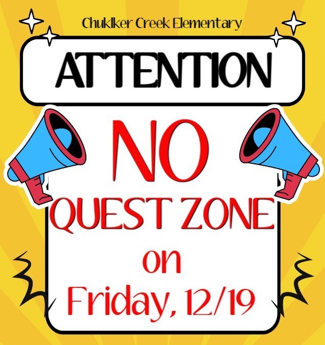 No Quest Zone on Friday, 12/19 with 2 mega phones  with stars