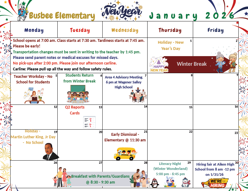 January 2026 calendar