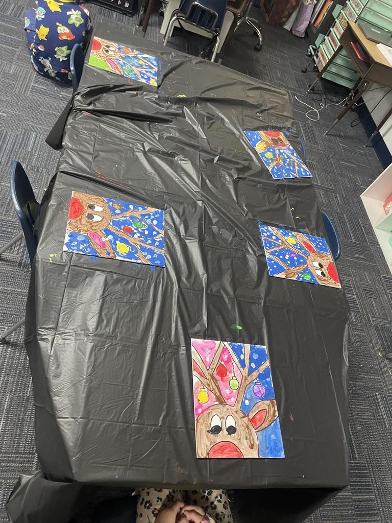 First Grade Christmas Paint Party 