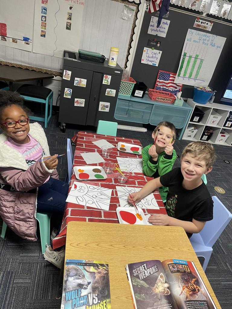 First Grade Christmas Paint Party 
