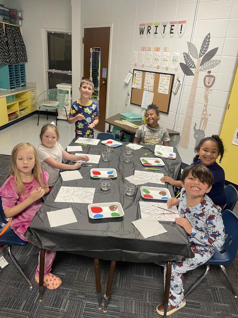 First Grade Christmas Paint Party 