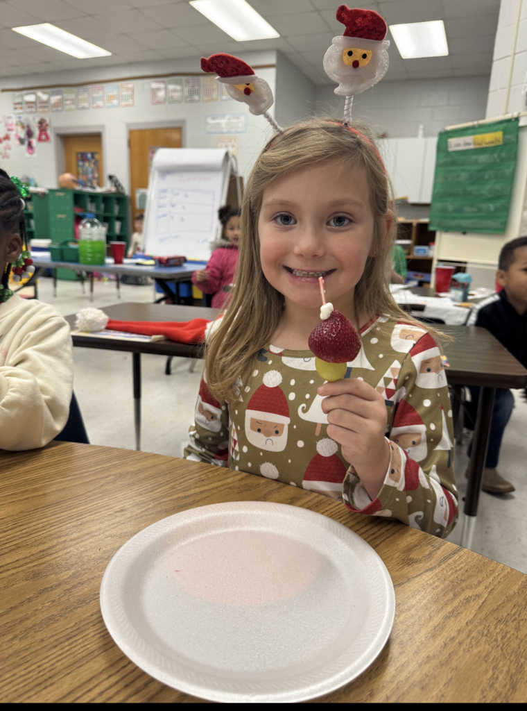 Student working on holiday activity.