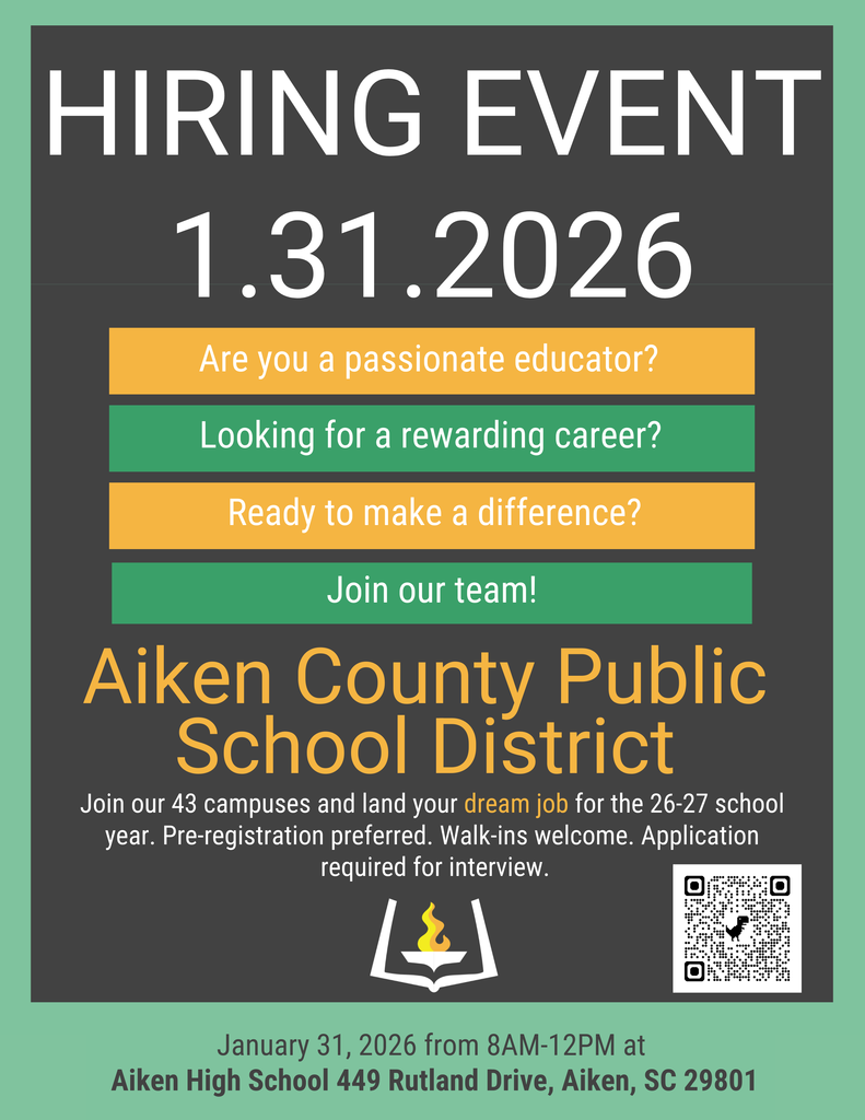 Hiring Event Flyer 1.31.2026 Aiken County Public Schools.