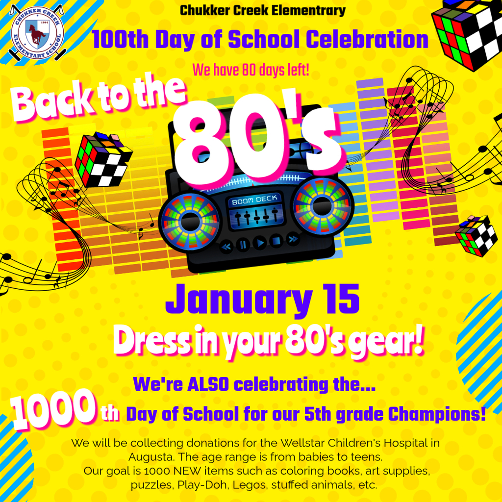 100th Day of School 80's themed