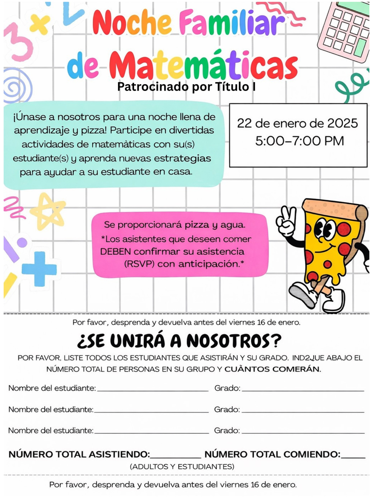 Math Night Flyer (Spanish)