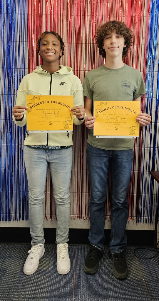 November and December students of the month!