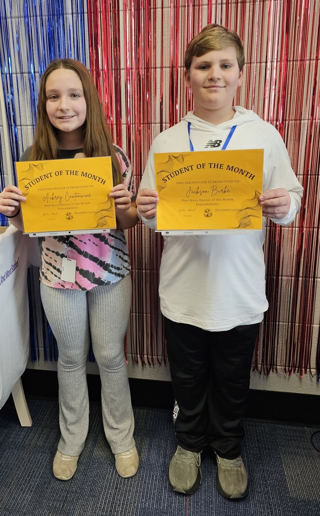 November and December students of the month!