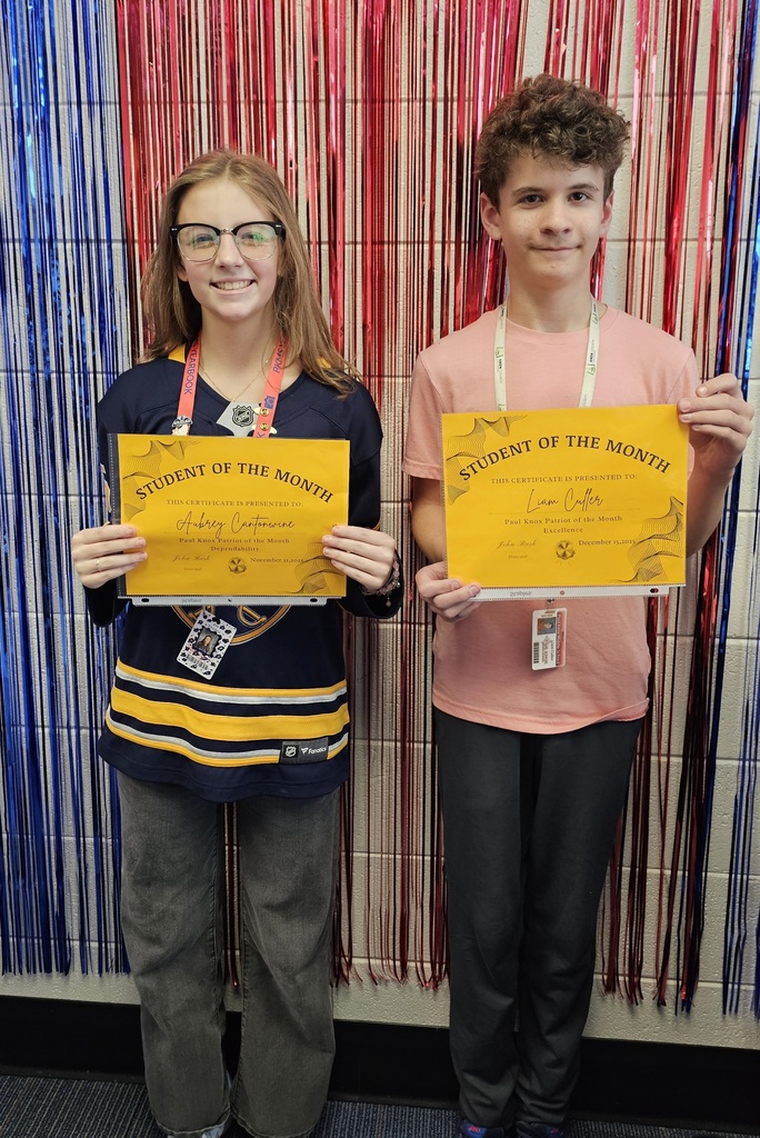 November and December students of the month!
