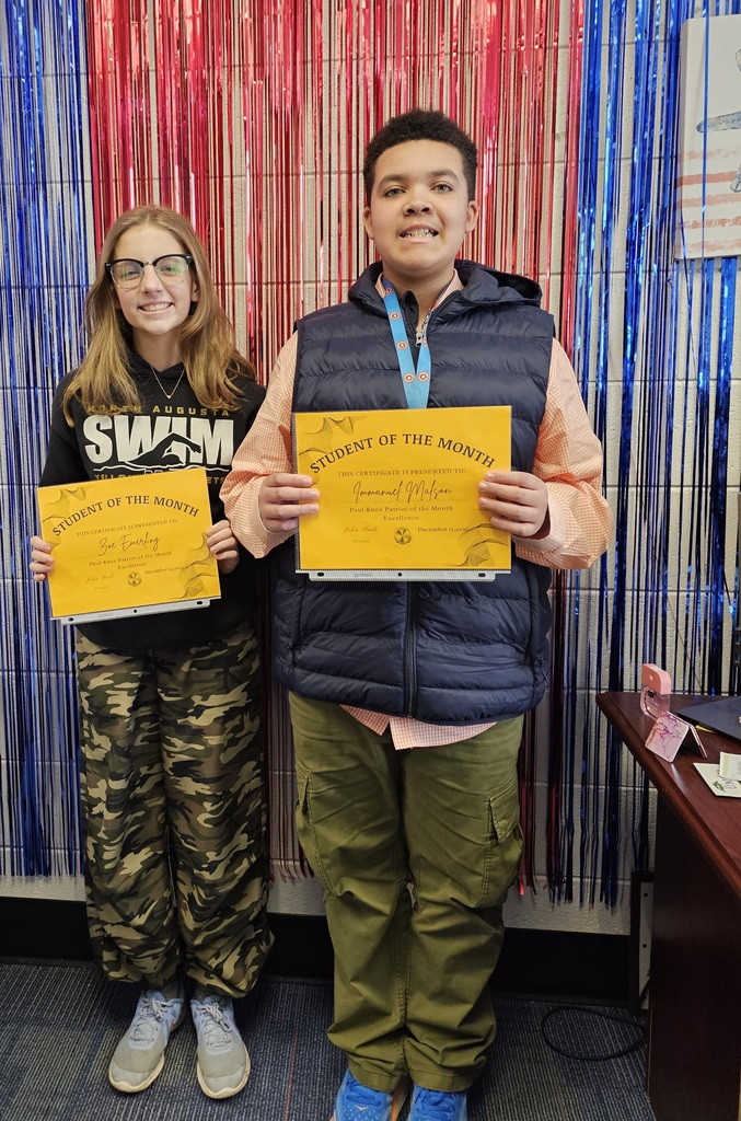 November and December students of the month!