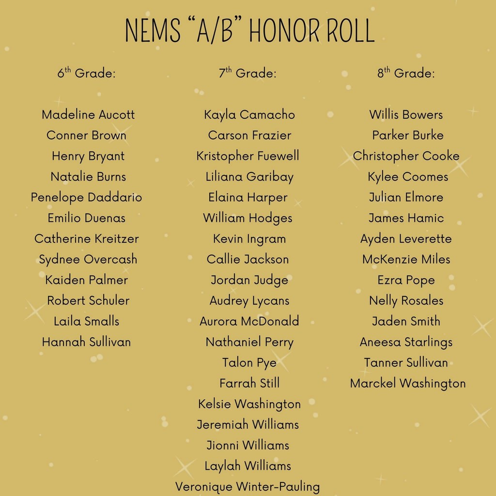 NEMS A/B Honor Roll 