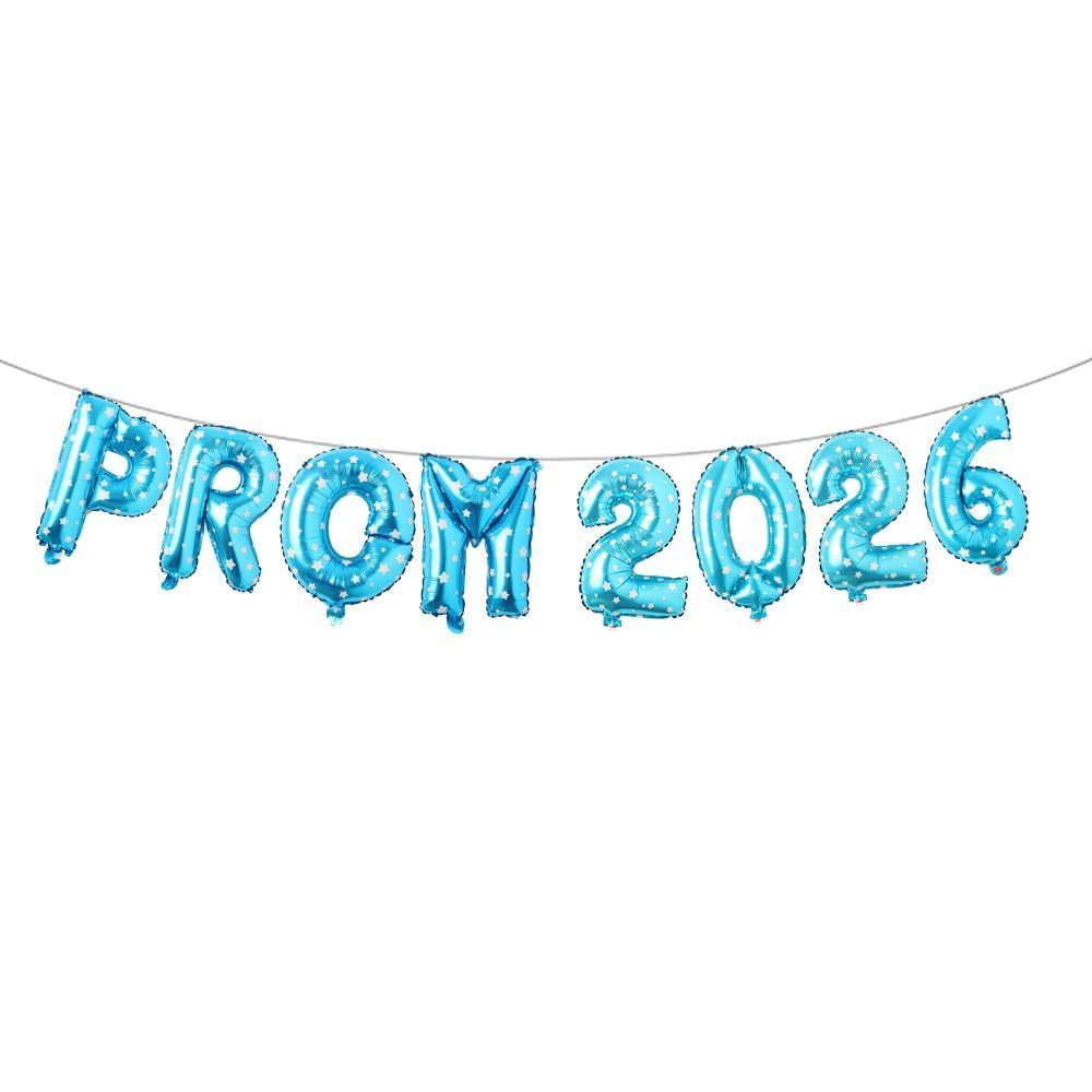 Balloon letters spelling out "Prom 2026"