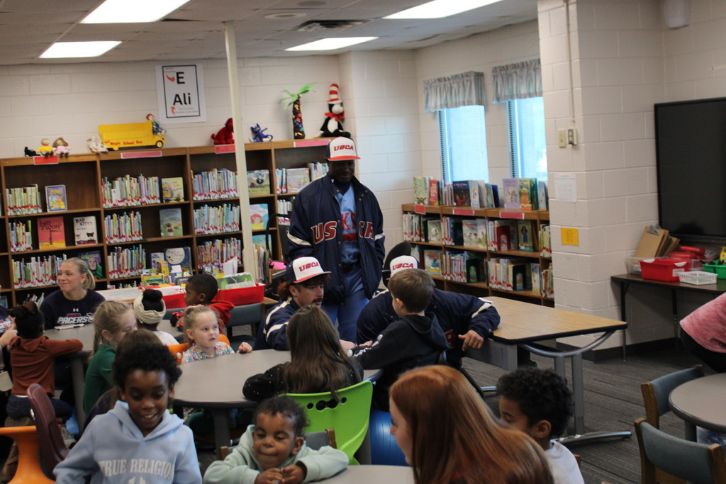 Read with the Pacers reading challenge completers with representatives from USC-A.
