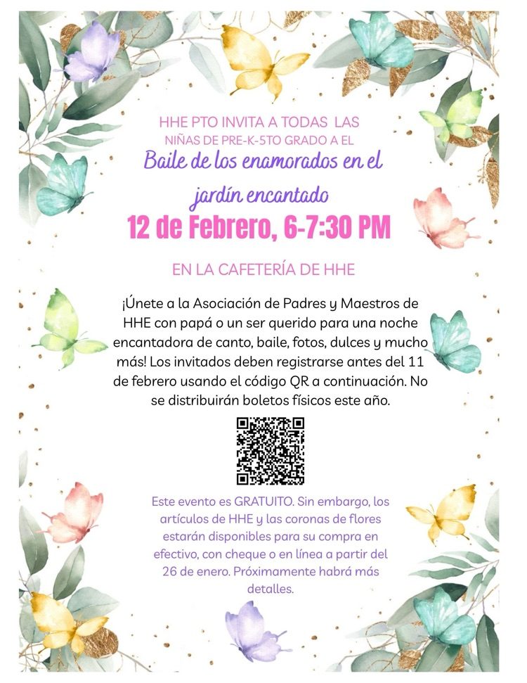 floral background with info regarding Sweetheart Dance 