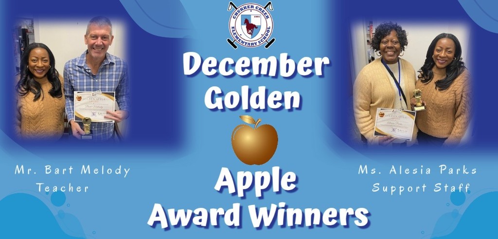 December Golden Apple Award Winners with 4 adults
