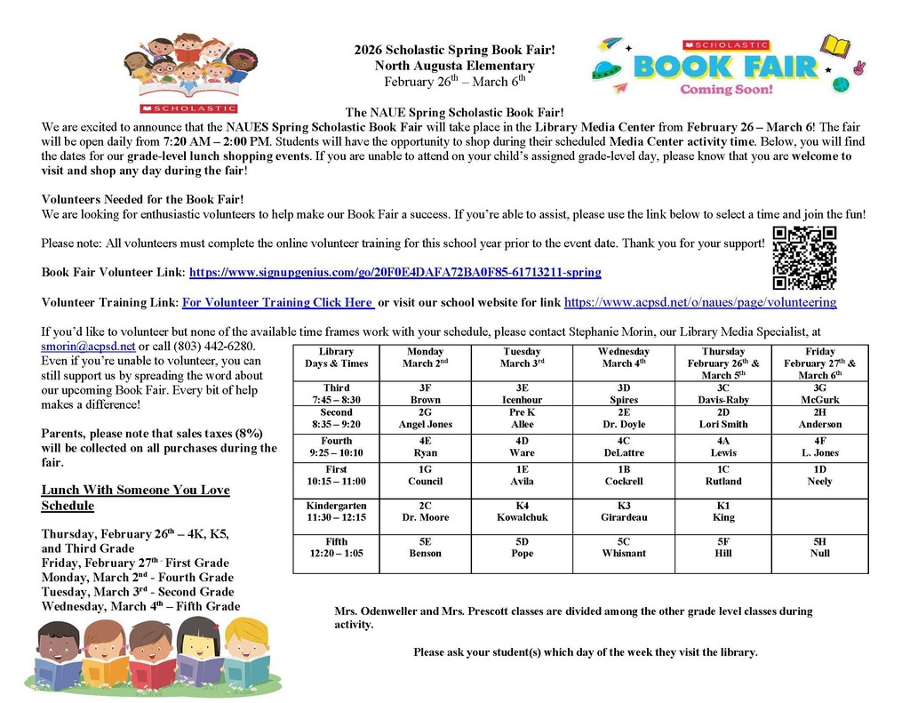 Book Fair Information and Schedule