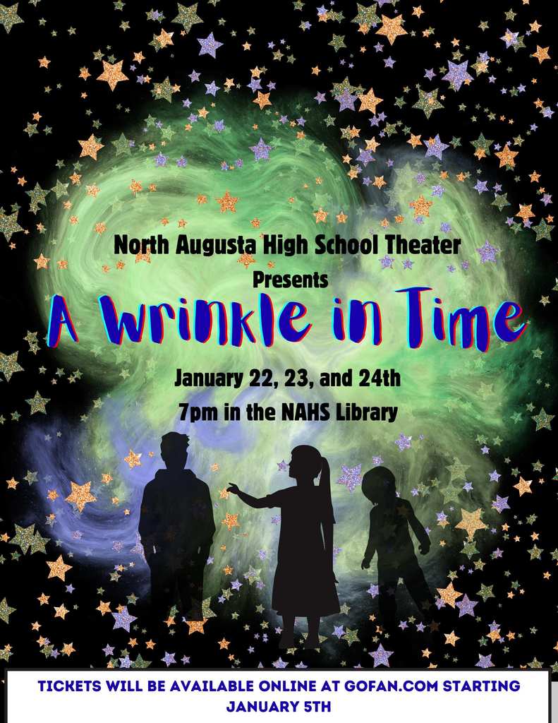 Silhouettes of 3 students surrounded by stars.