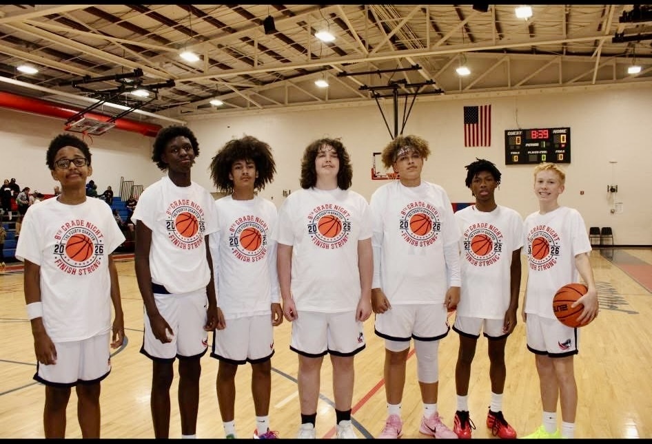 8th Grade Boys basketball players