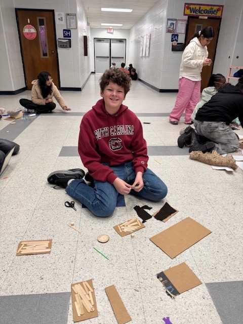 Fifth Grade Hooverville Projects under construction 