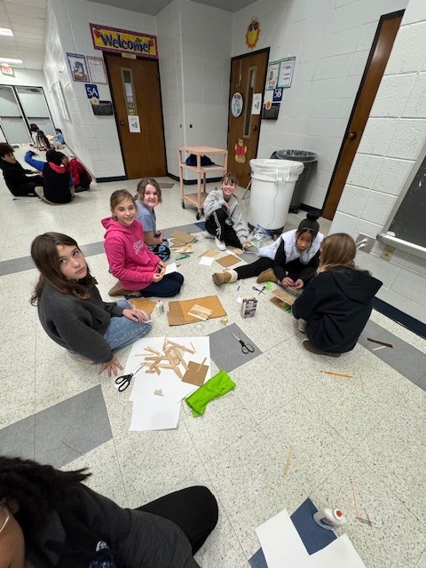 Fifth Grade Hooverville Projects under construction 