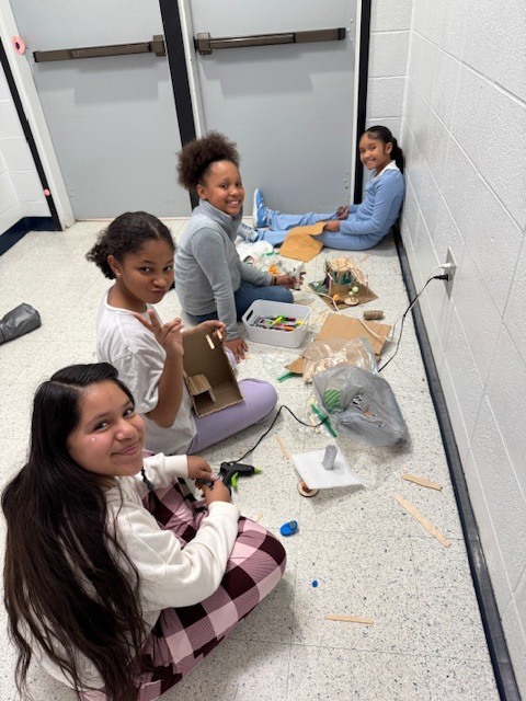 Fifth Grade Hooverville Projects under construction 