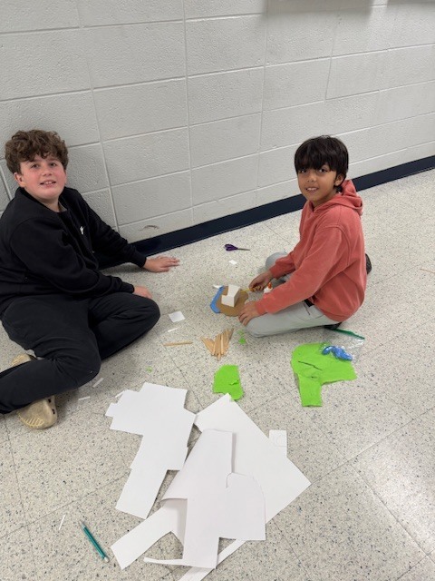 Fifth Grade Hooverville Projects under construction 