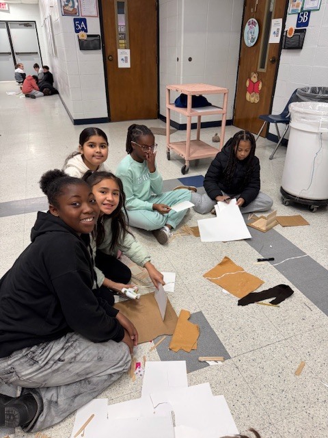 Fifth Grade Hooverville Projects under construction 