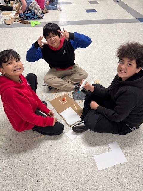 Fifth Grade Hooverville Projects under construction 