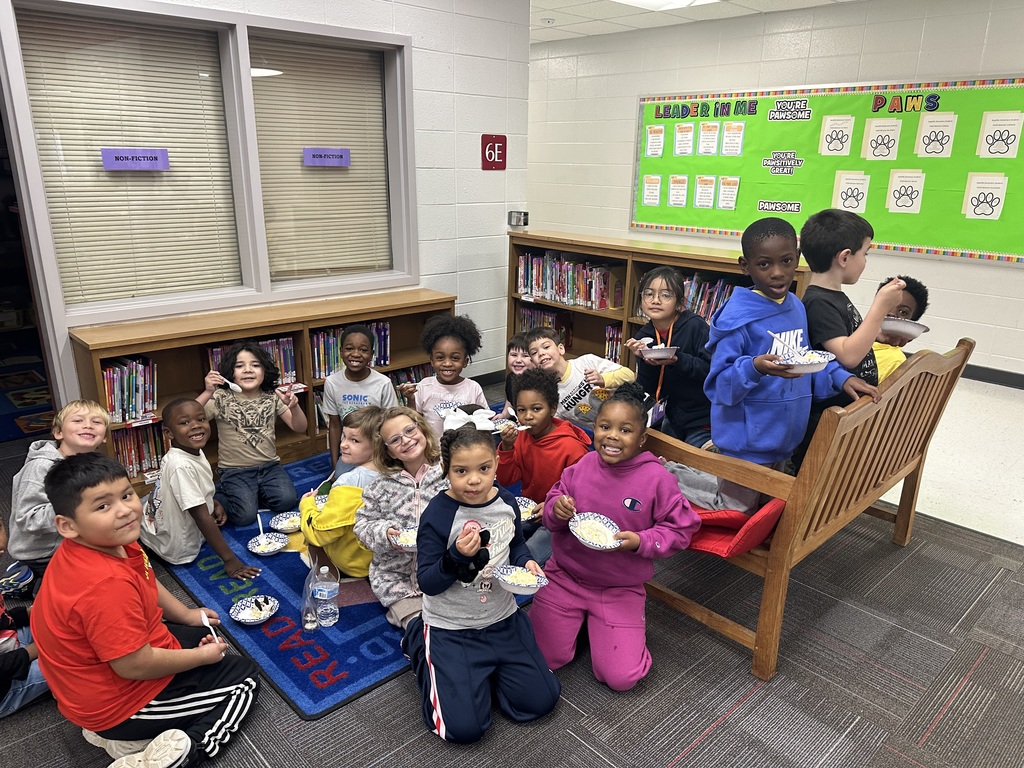 Students eating ice cream.