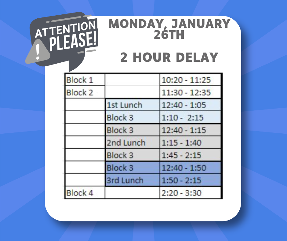 2 hr delay schedule