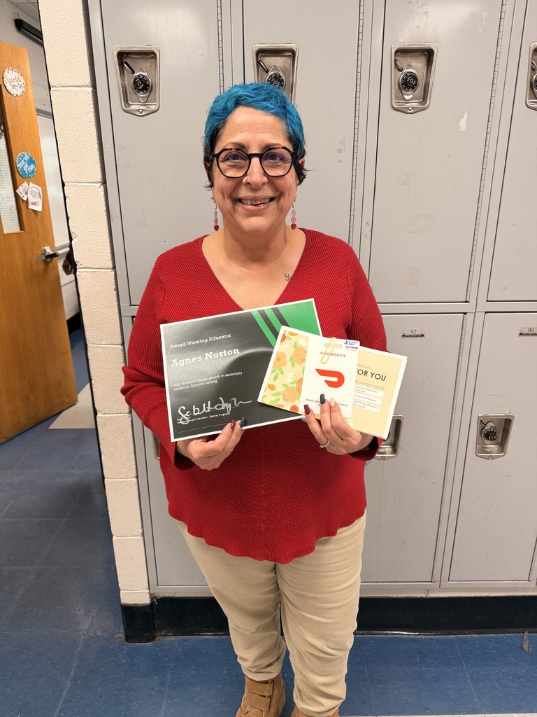Today our very own Mrs. Norton was recognized by the district for her hard work nurturing her students who are now showing high levels of growth in their Math and ELA iReady scores!