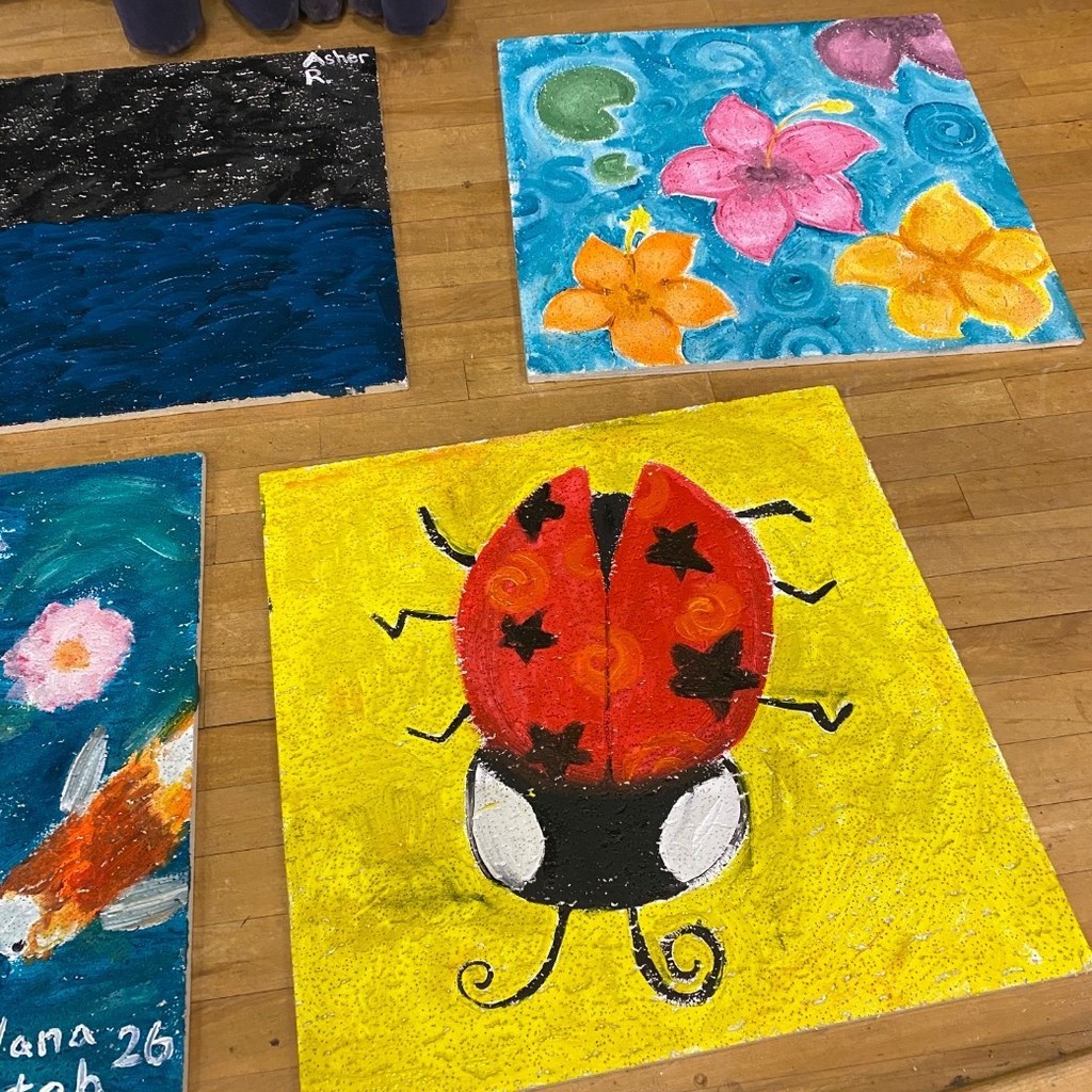 painted ceiling tiles 