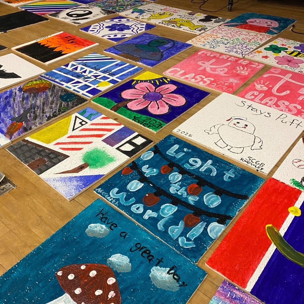 painted ceiling tiles