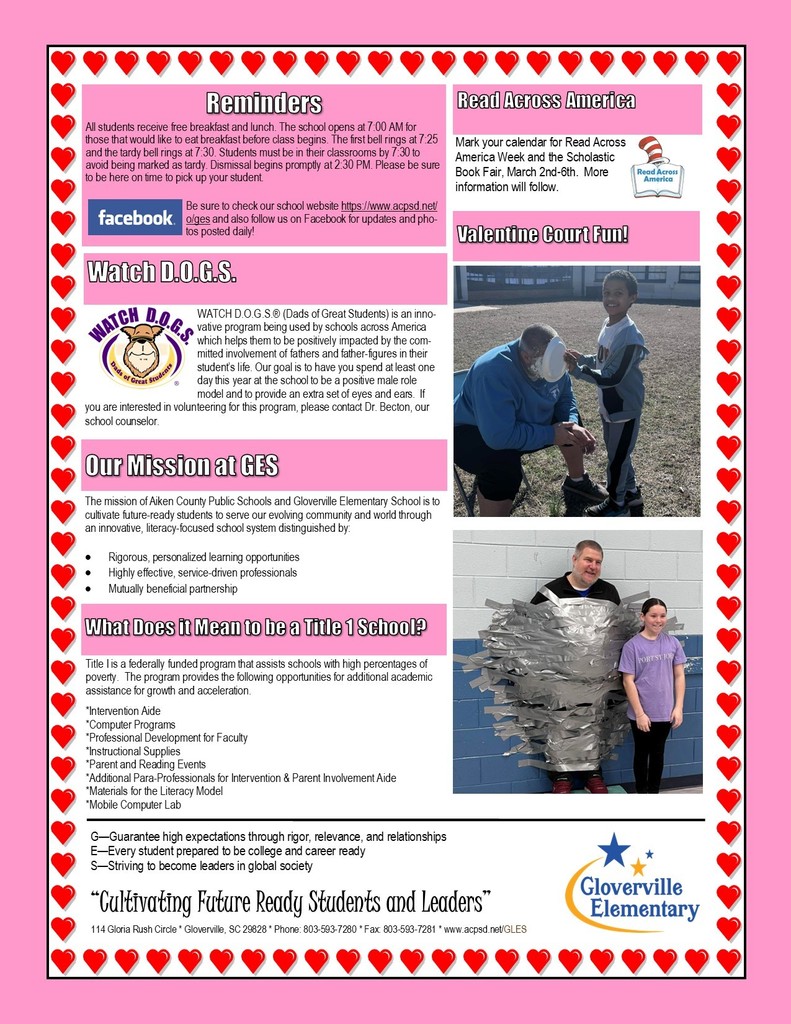 February Newsletter (Back)