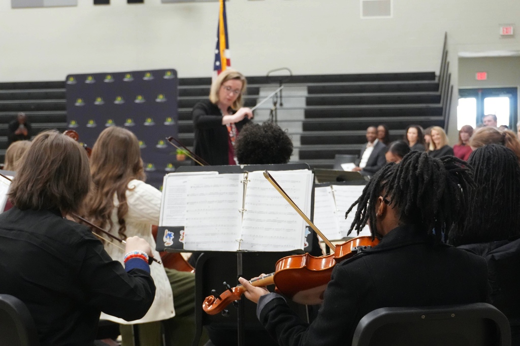 Violinist playing in MVHS orchestra.
