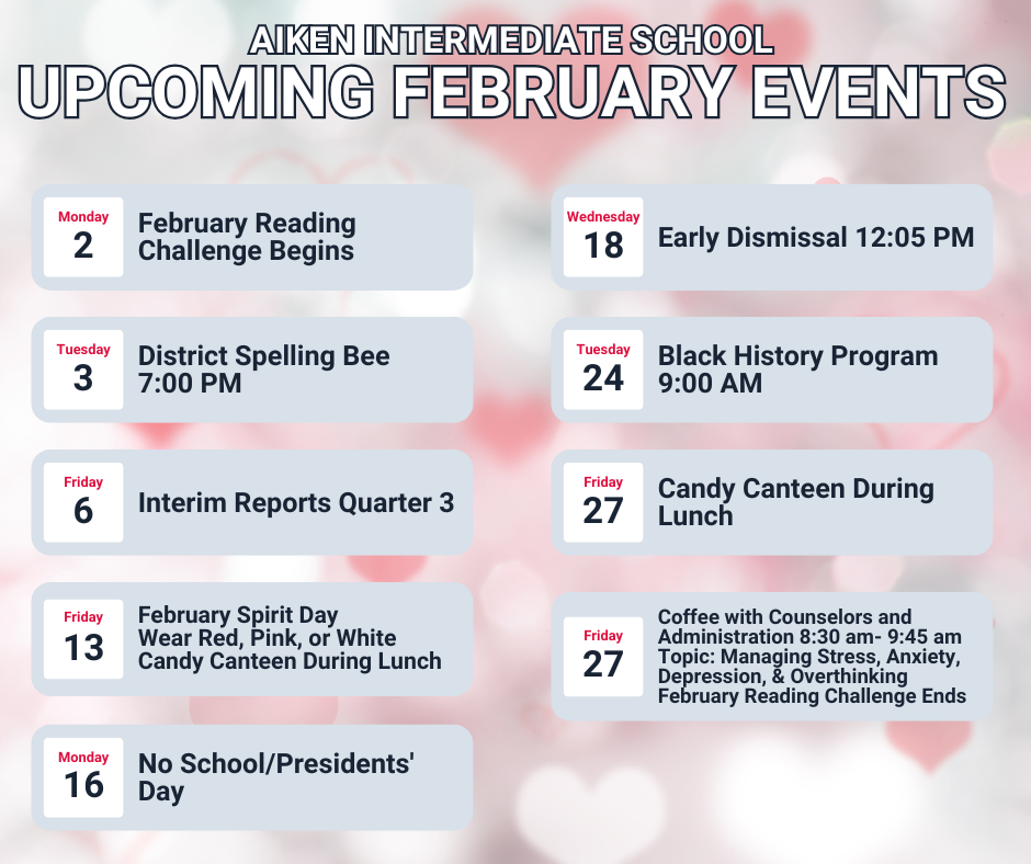 Upcoming February 2026 Events (They are also listed in Upcoming Events.)
