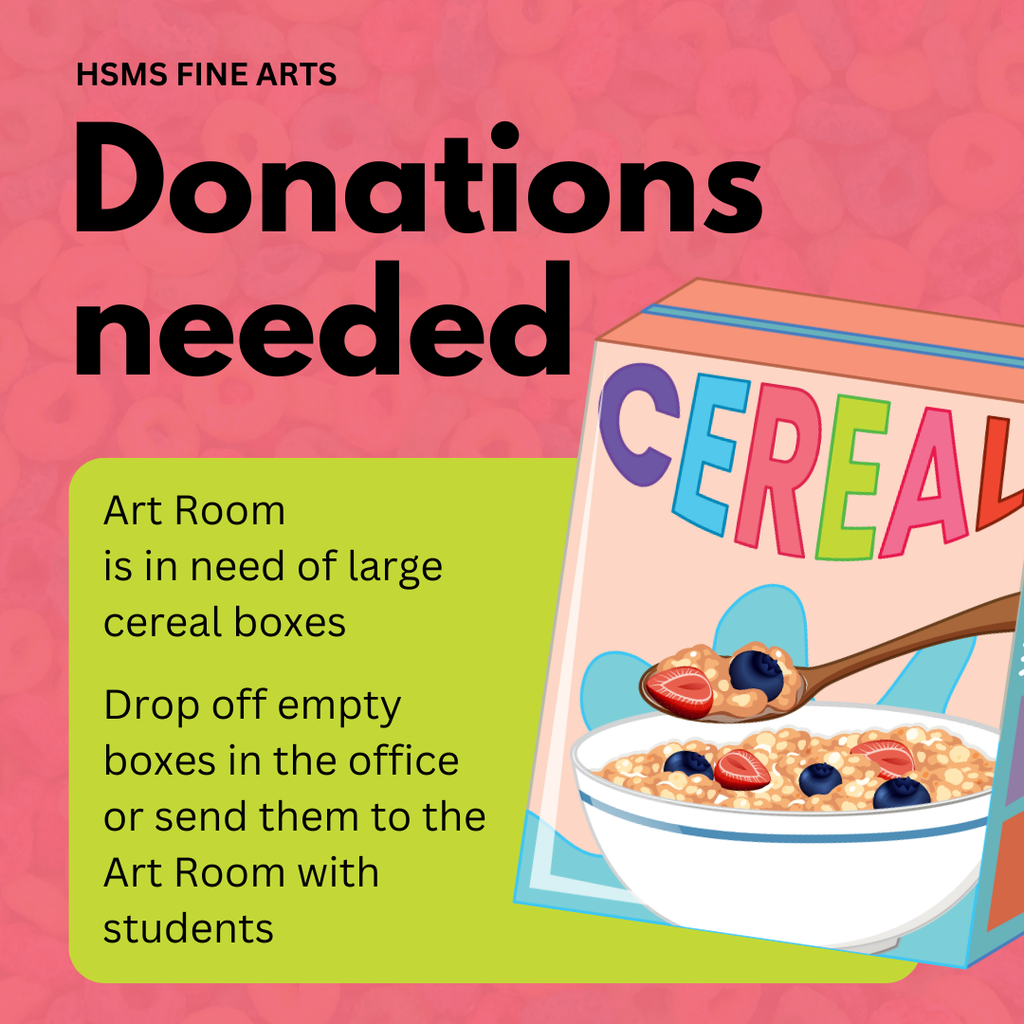 Art Room needs large cereal boxes