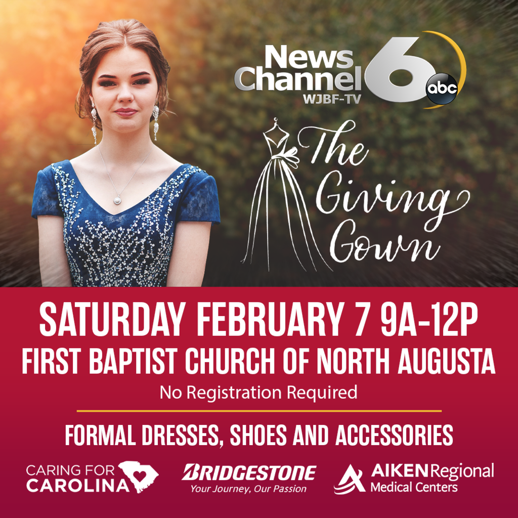 Girl in evening gown. 