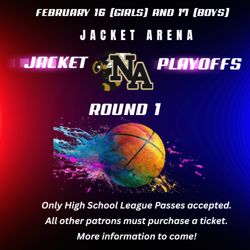 Painted basketball flying through the air with NAHS logo. 