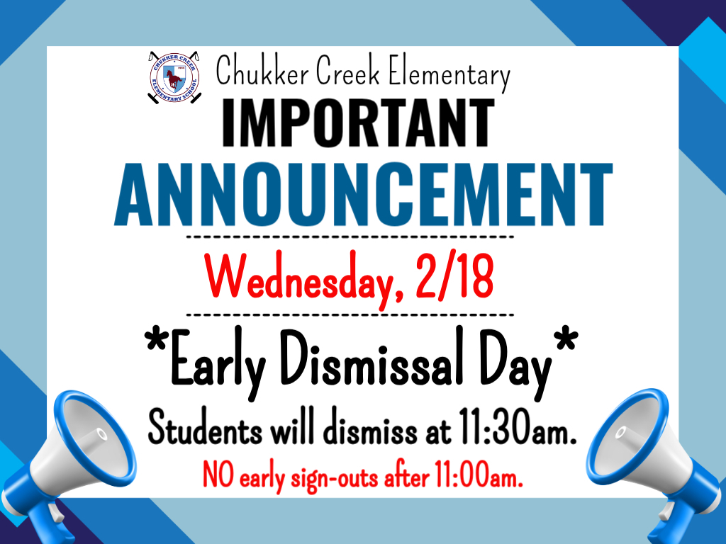 Important Announcement with a mega phone for Early Dismissal