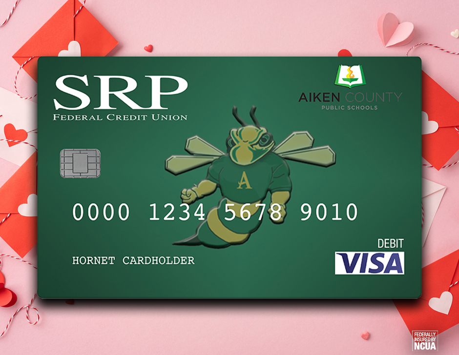 SRP green credit card with a hornet on it