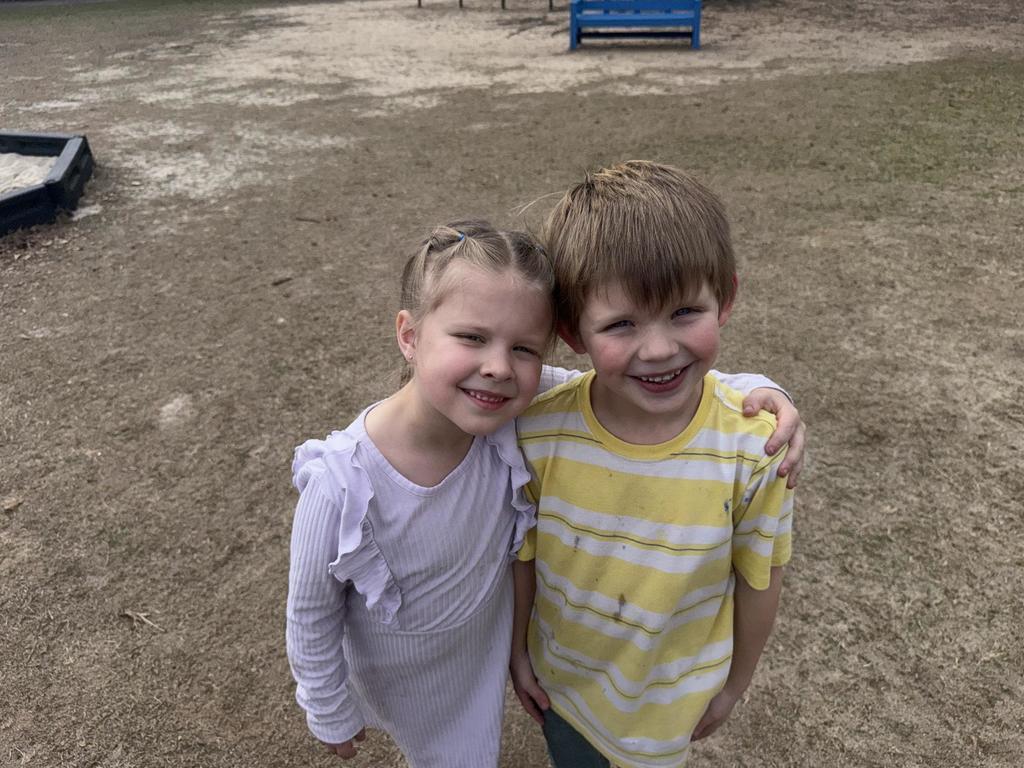 First Graders on Playground