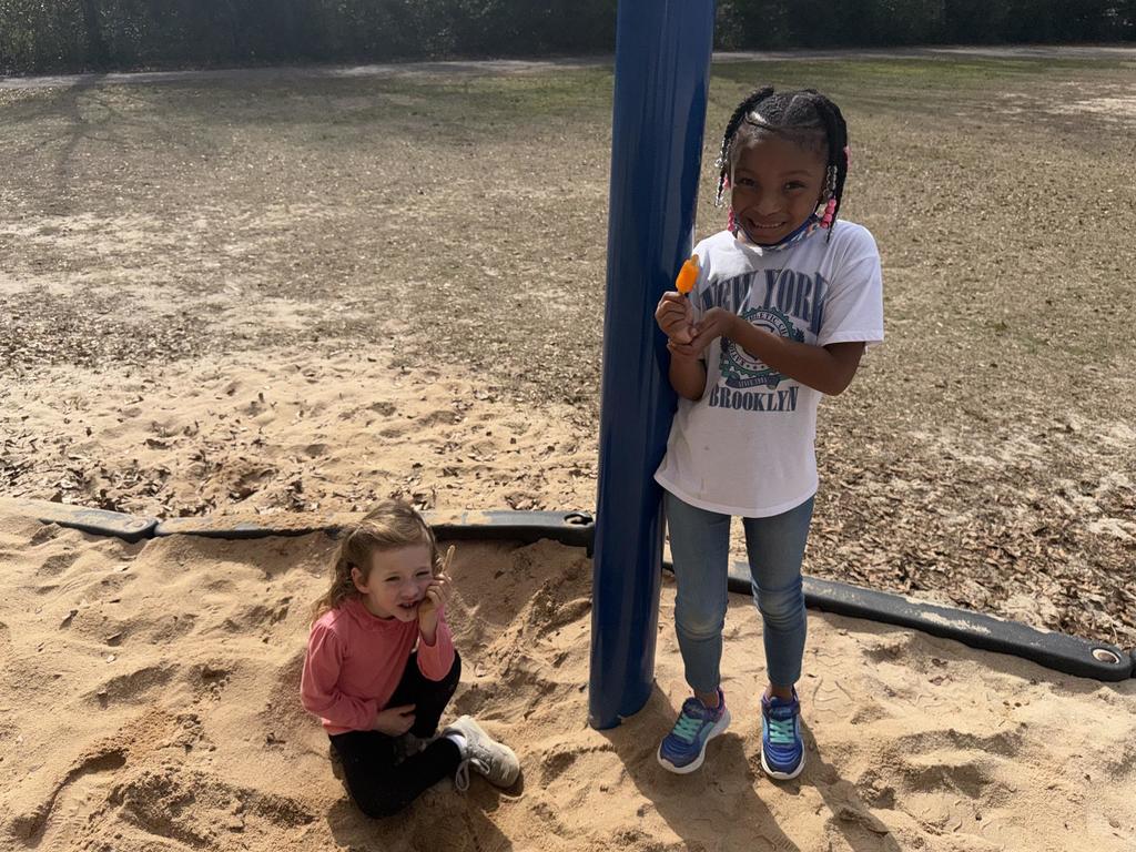 First Graders on Playground